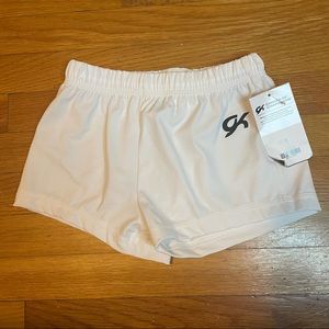GK Elite Gymnastics NWT Competition / Practice Shorts Boys Large White CL